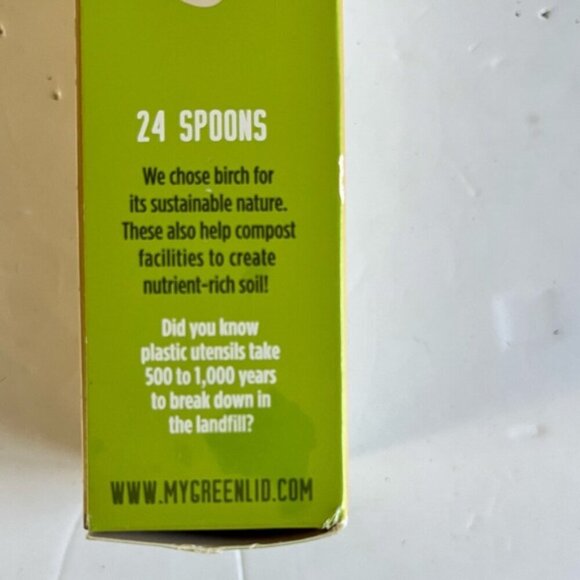 Greenlid Birch Spoons - Compostable & Biodegradable - Pack of 23 - Picture 7 of 12
